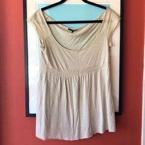 Flowy empire waist off-shoulder nude tee